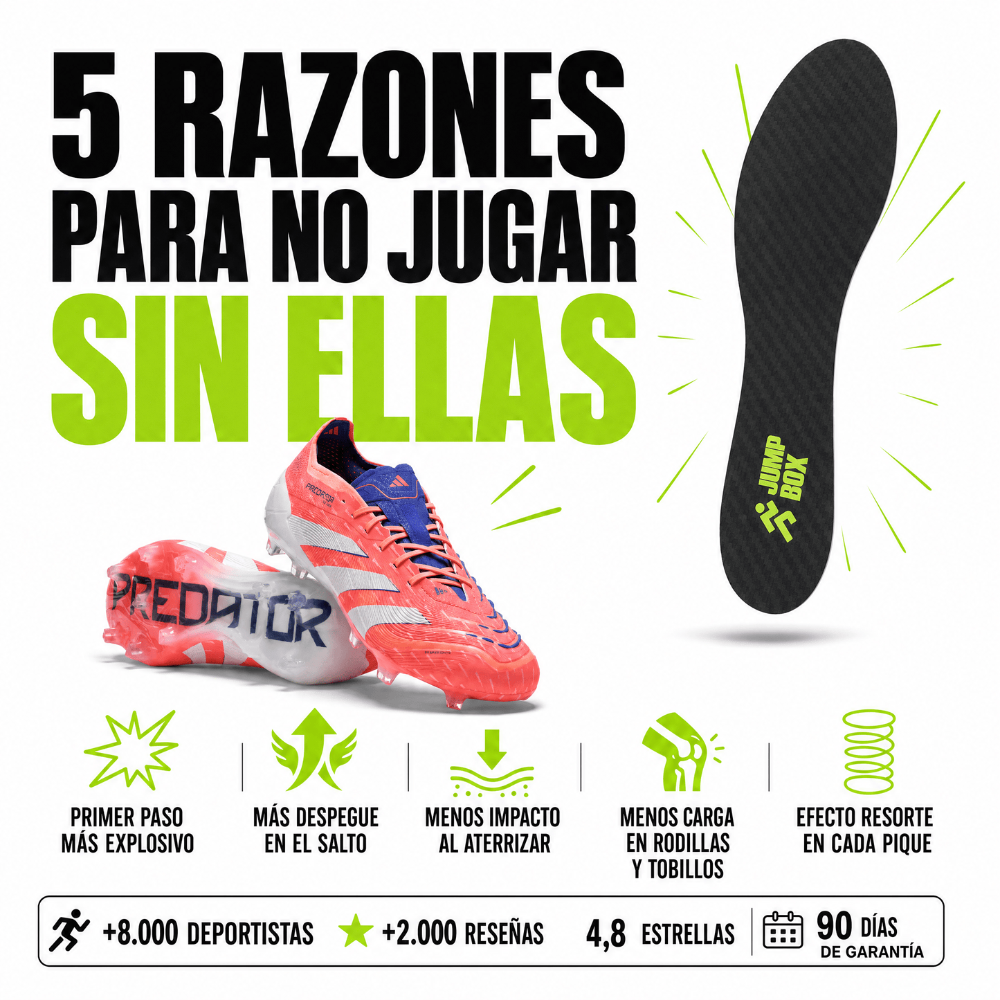 Plantillas 100% Fibra de Carbono para Amantes del Deporte - Nico de Jump Box