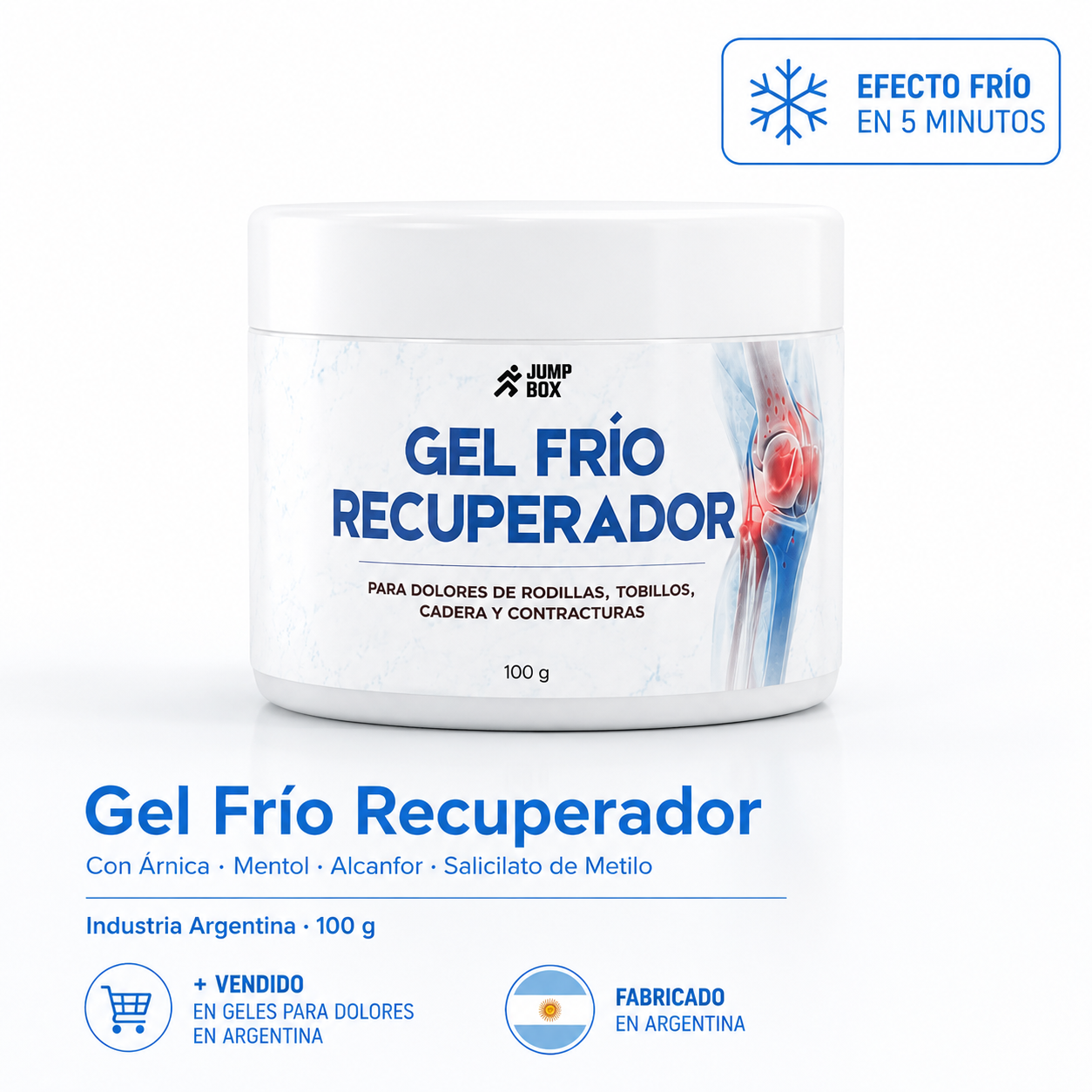 Gel Frío Recuperador Para Dolores Articulares y Musculares 100g.
