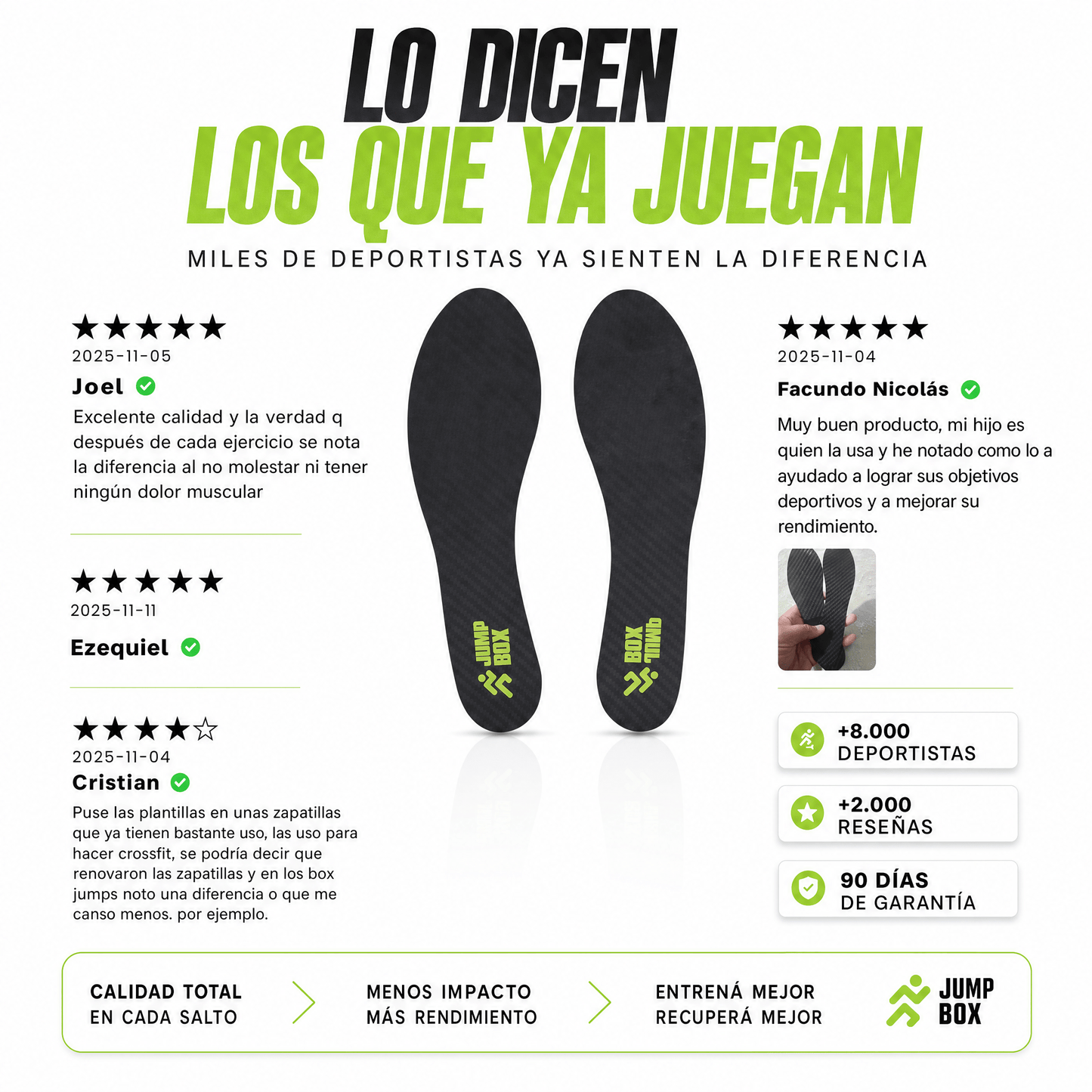 Plantillas 100% Fibra de Carbono para Amantes del Deporte - Nico de Jump Box