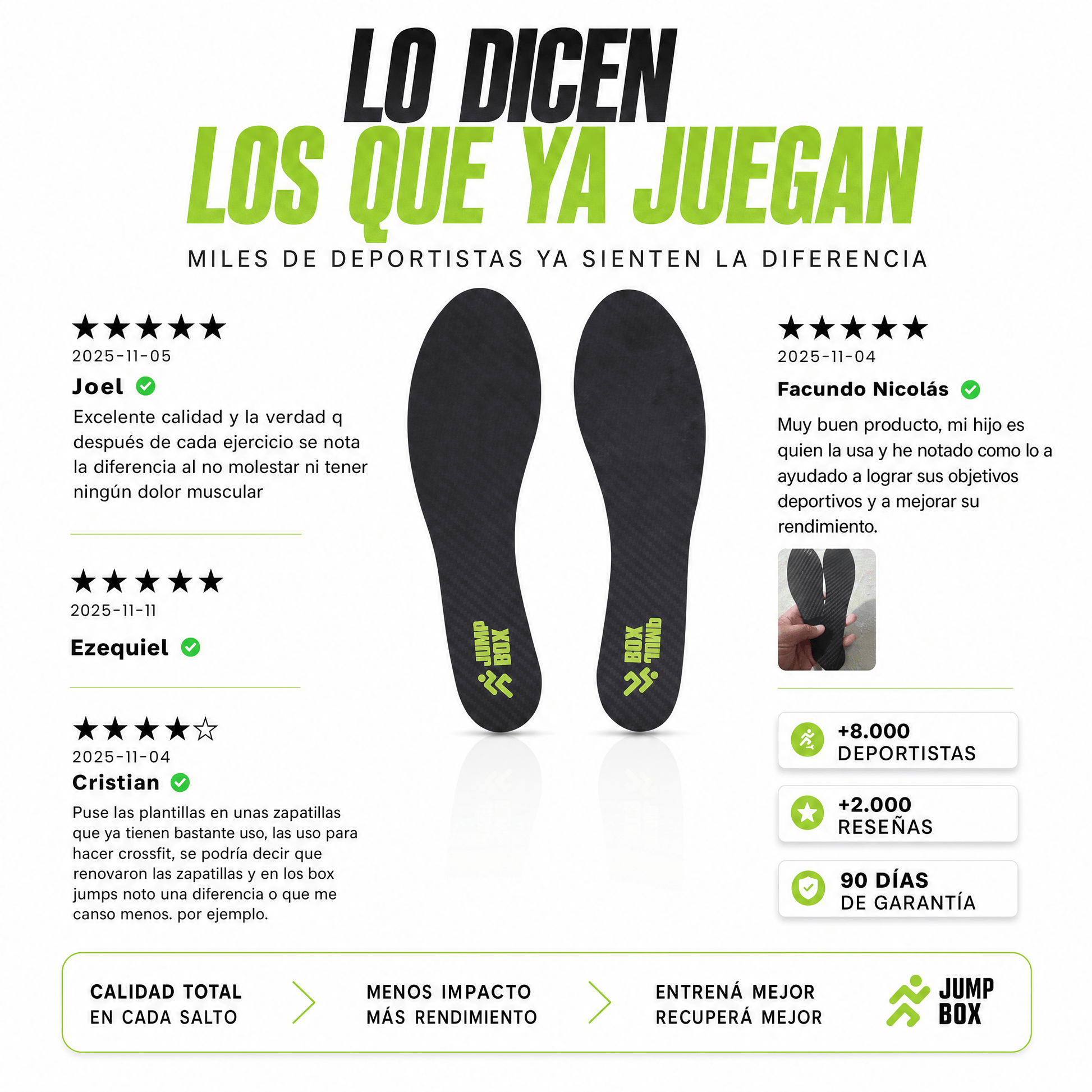Plantillas 100% Fibra de Carbono para Amantes del Deporte - Nico de Jump Box