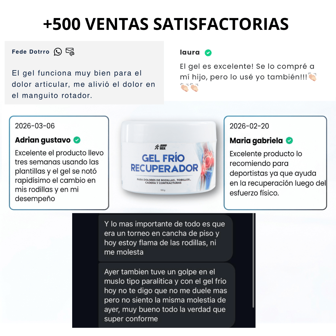 Gel Frío Recuperador Para Dolores Articulares y Musculares 100g. - Nico de Jump Box