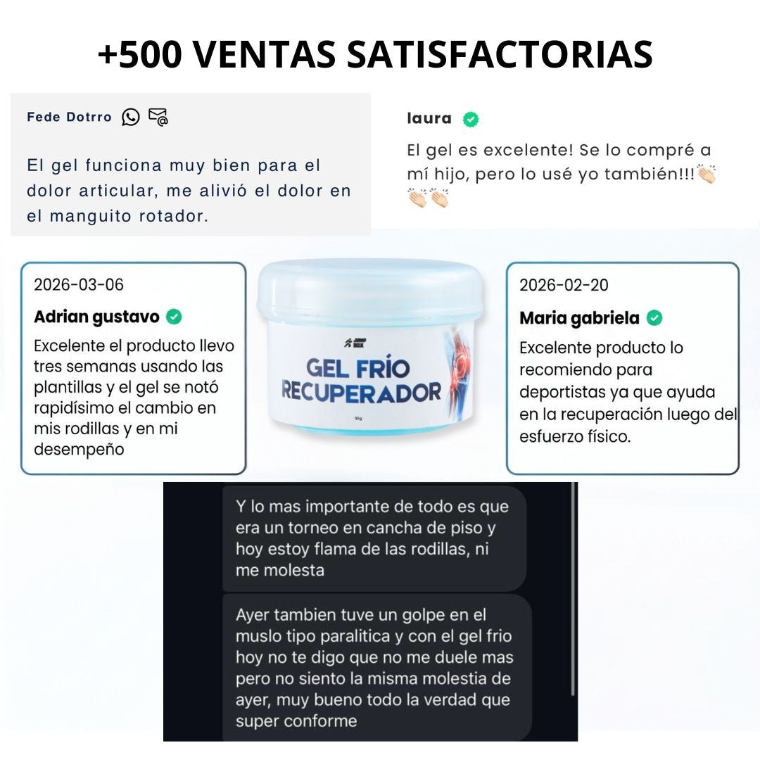 Gel Frío Recuperador Para Dolores Articulares y Musculares 50g - Nico de Jump Box