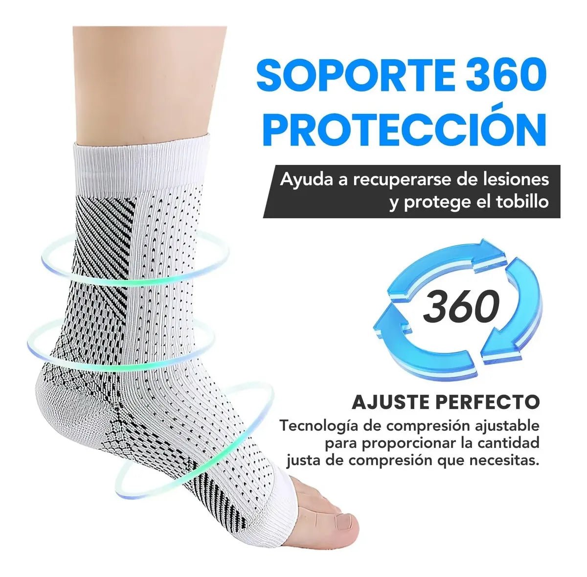 Media de Compresión Corta con Soporte de Arco y Tobillo - Nico de Jump Box