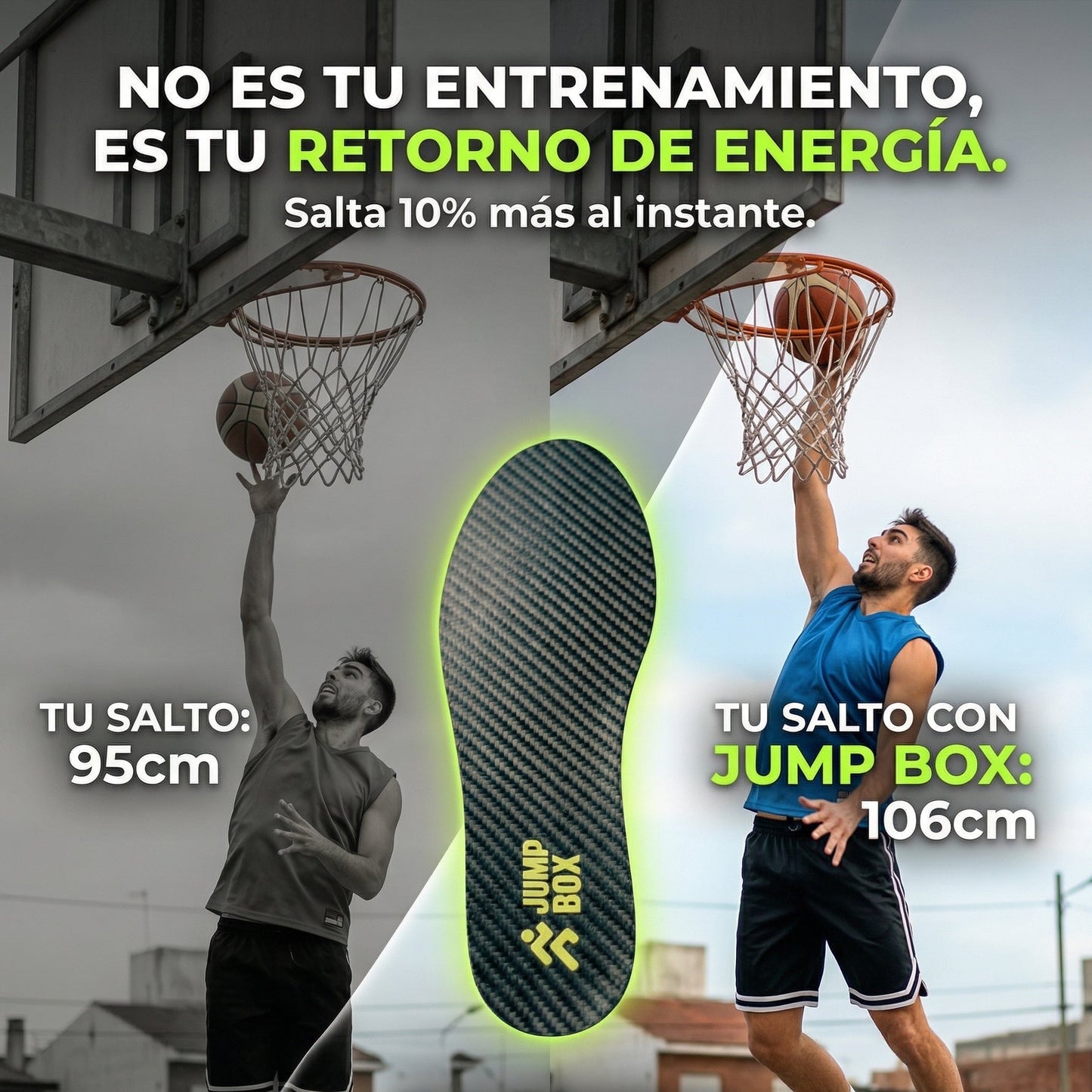 Plantillas de Fibra de Carbono para Amantes del Basquet - Nico de Jump Box
