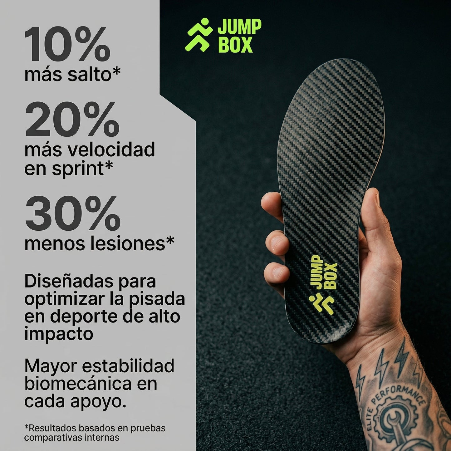 Plantillas de Fibra de Carbono para Amantes del Basquet - Nico de Jump Box