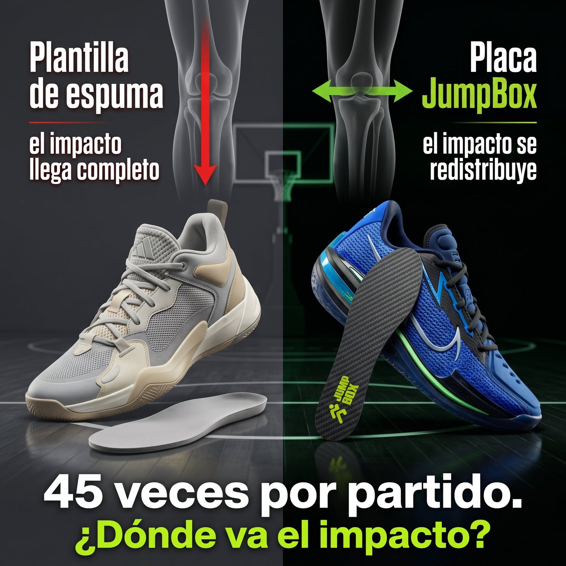 Plantillas de Fibra de Carbono para Amantes del Basquet - Nico de Jump Box