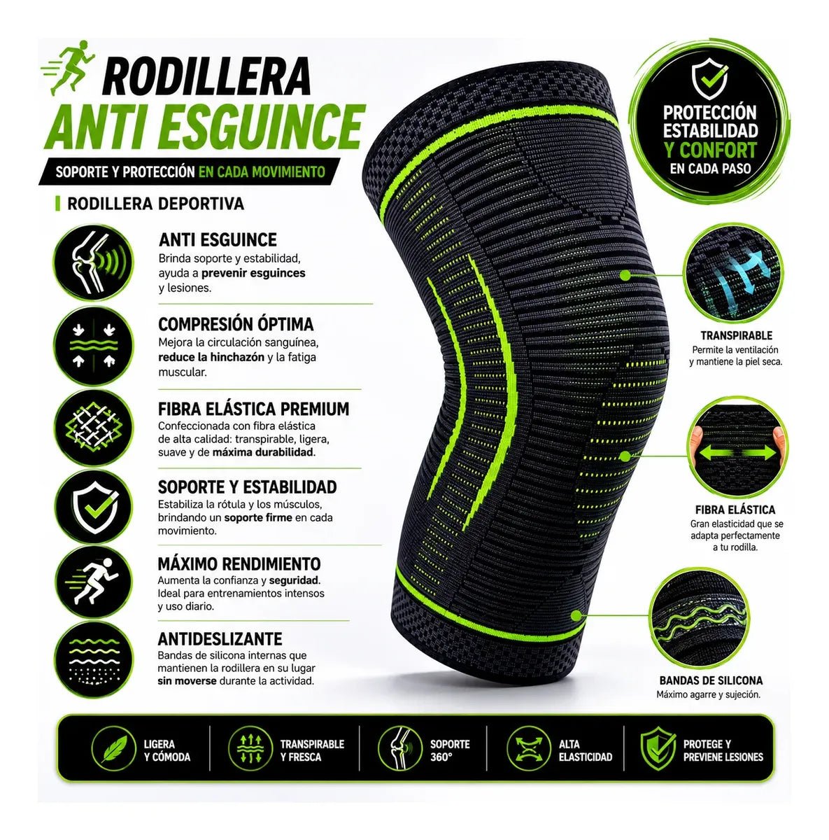 Rodillera Elástica de Compresión - Nico de Jump Box