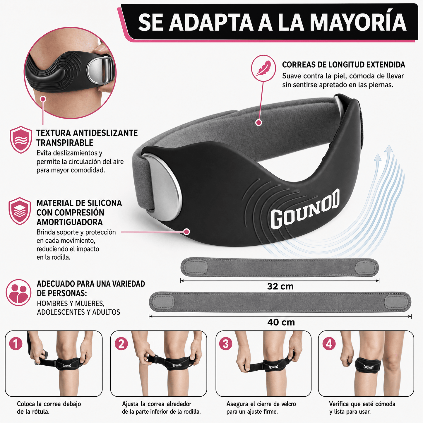 Rodillera Rotuliano Reforzada Deportiva - Jump Box & Gounod - Nico de Jump Box