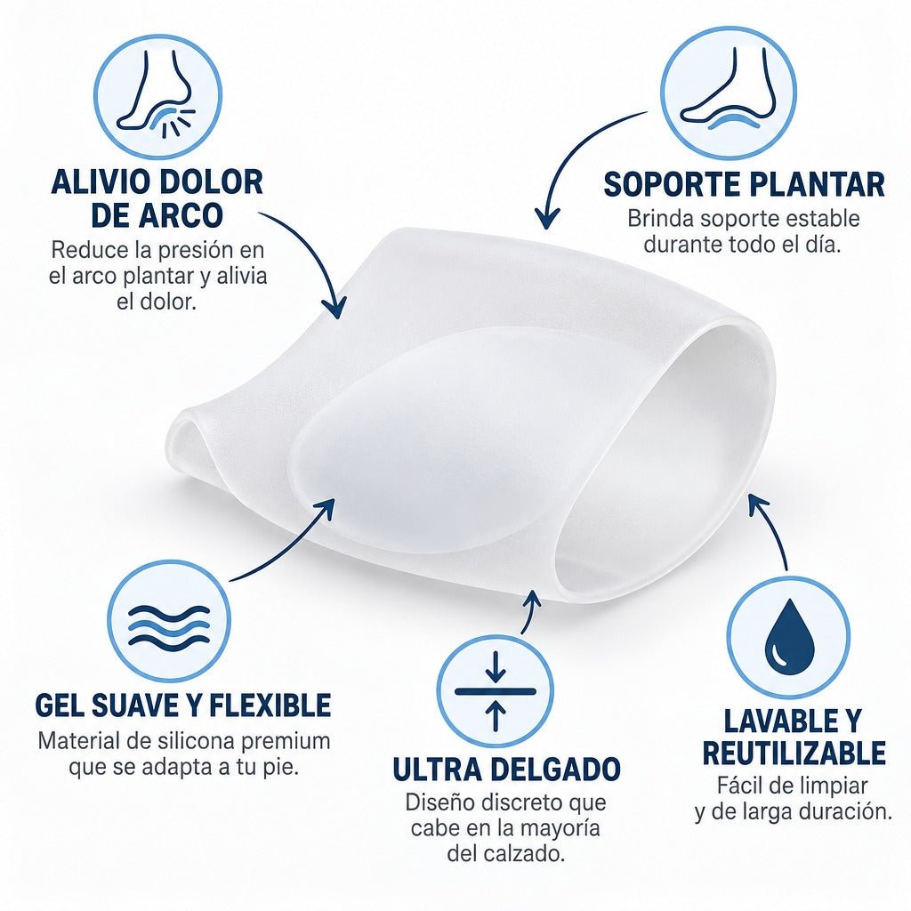 Soporte de Arco Plantar de Silicona · Par · Talle Único - Nico de Jump Box