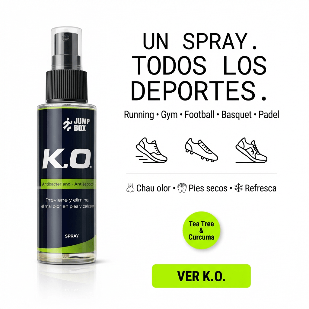 Spray K.O. - Elimina Mal Olor, Bacterias en Pies y Calzado - Jump - Box Arg