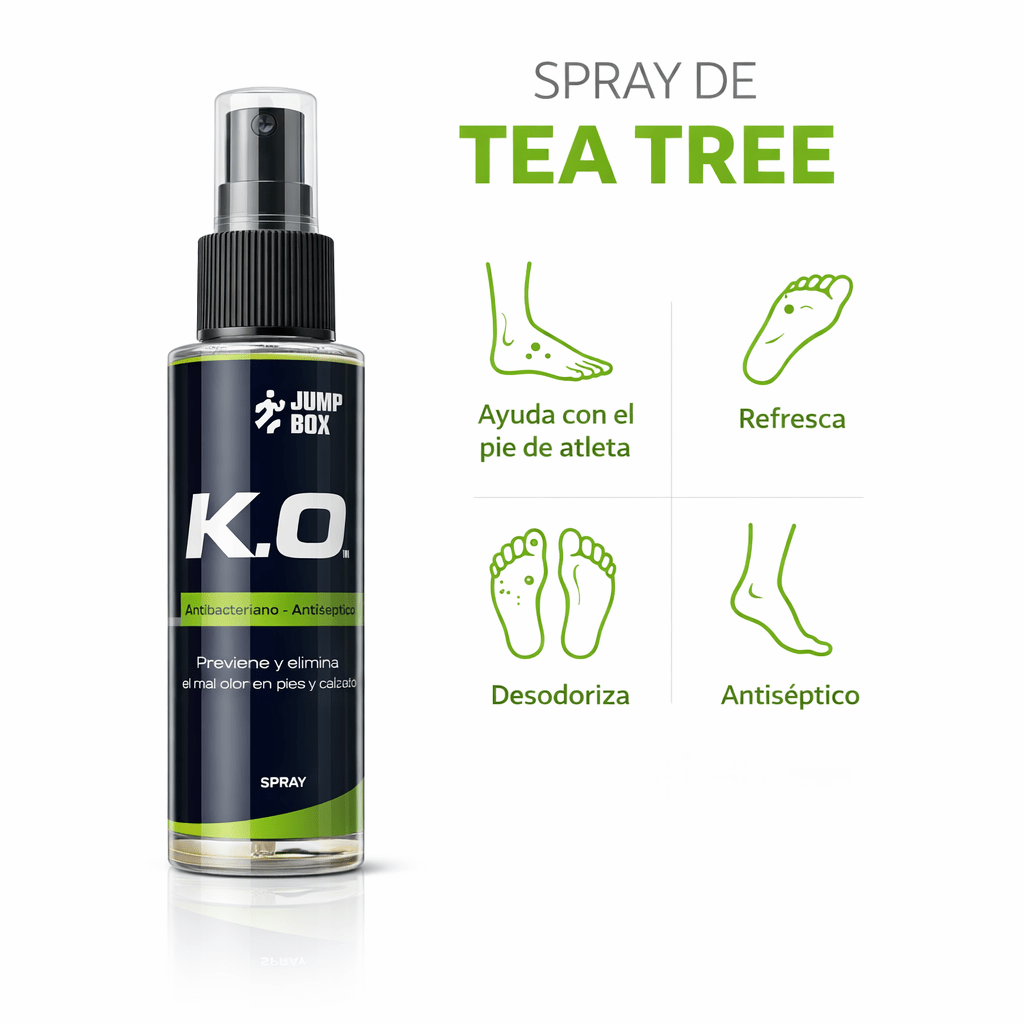 Spray K.O. Tea Tree & Cúrcuma | Elimina Mal Olor y Bacterias en Pies y Calzado - Jump - Box Arg