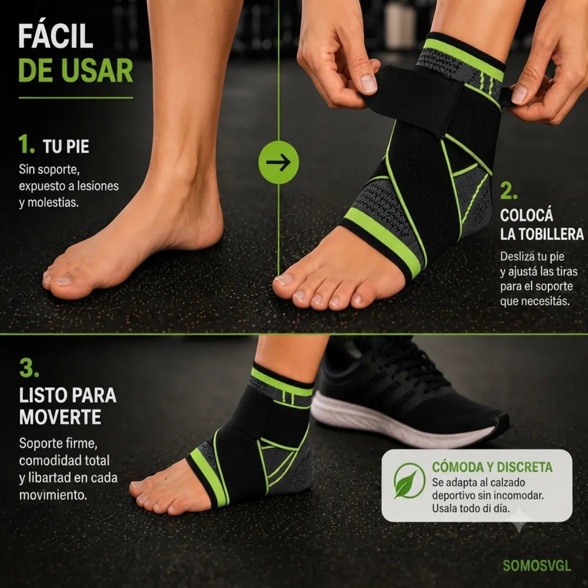 Tobillera Ajustable con Banda Cruzada de Soporte - Nico de Jump Box