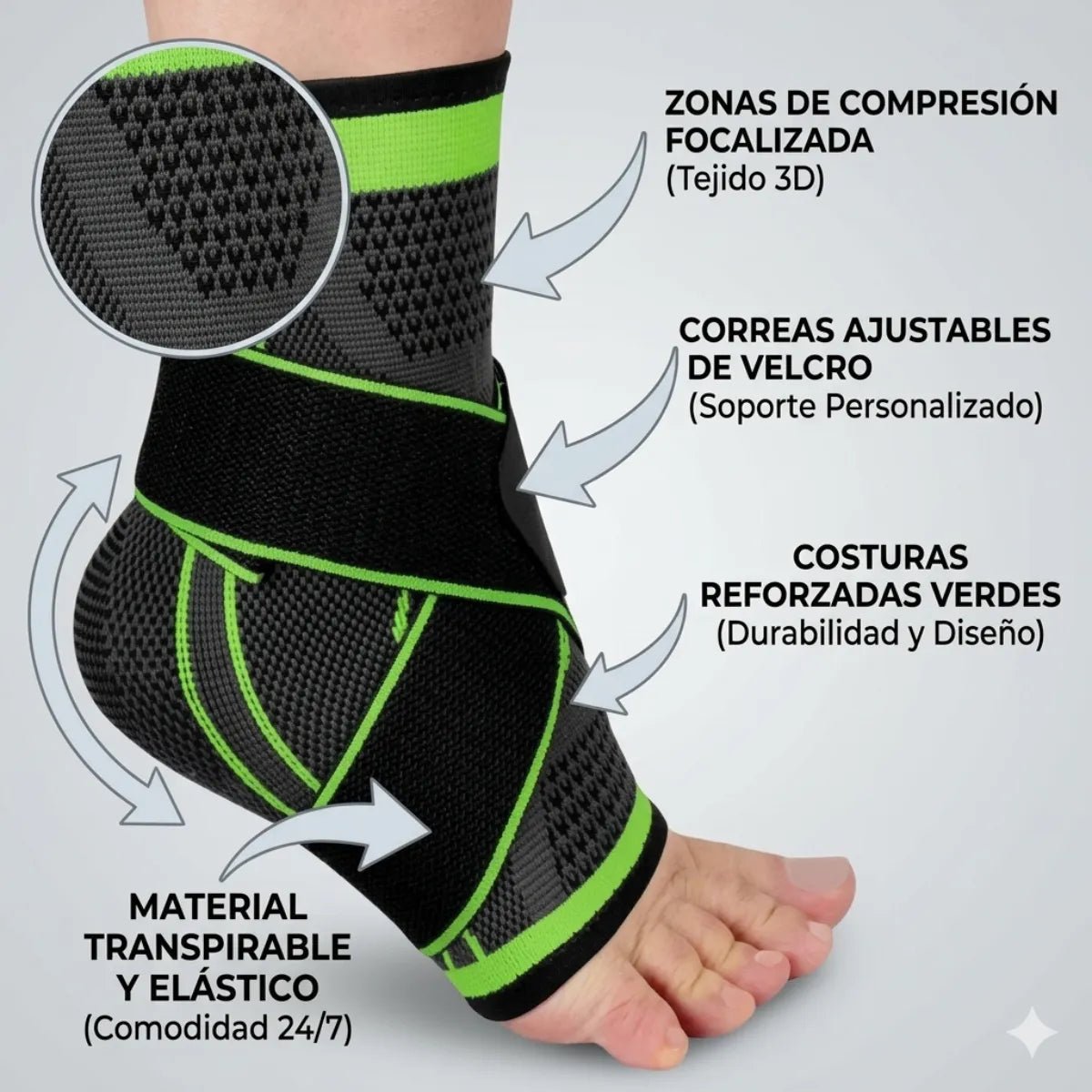 Tobillera Ajustable con Banda Cruzada de Soporte - Nico de Jump Box